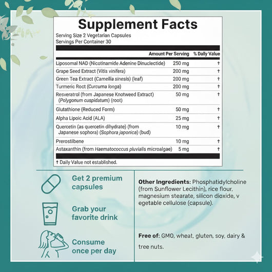 Solara Liposomal NAD+ Ultimate 1,000mg – Advanced Anti-Aging & Energy Formula